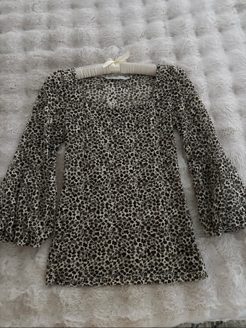 Anne Fontaine Leopard Print Square Neck Blouse - Neutral Tones 38